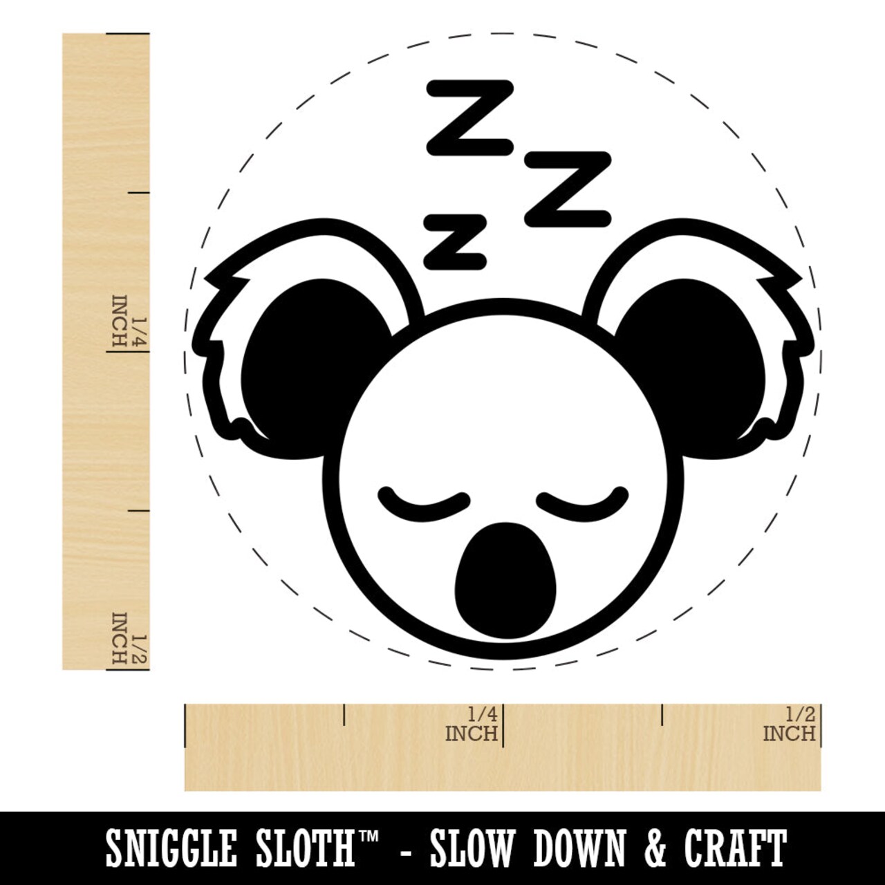 Sleepy Koala Head Self-Inking Rubber Stamp for Stamping Crafting Planners